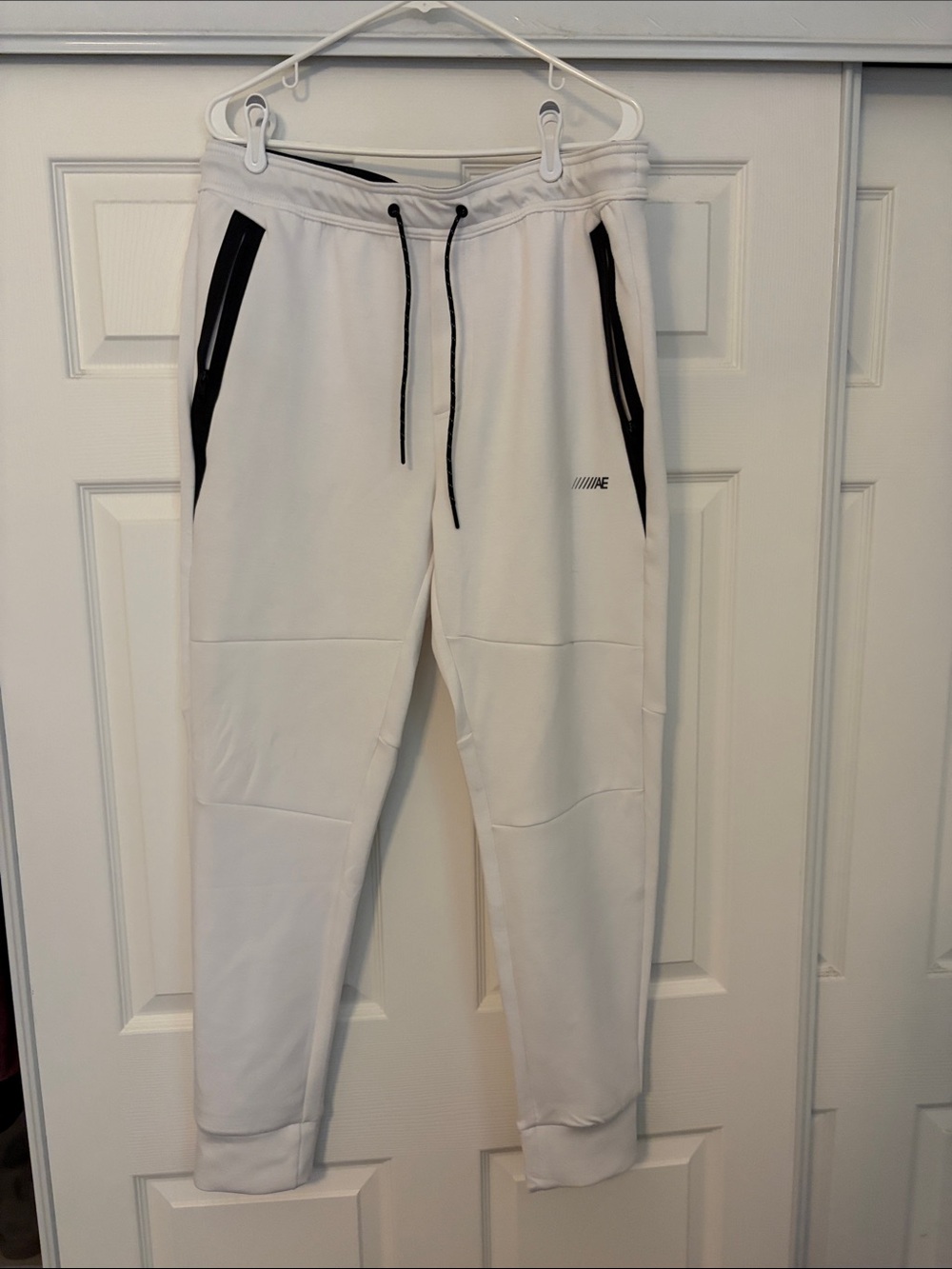 American Eagle Outfitters White Joggers with Black Trim